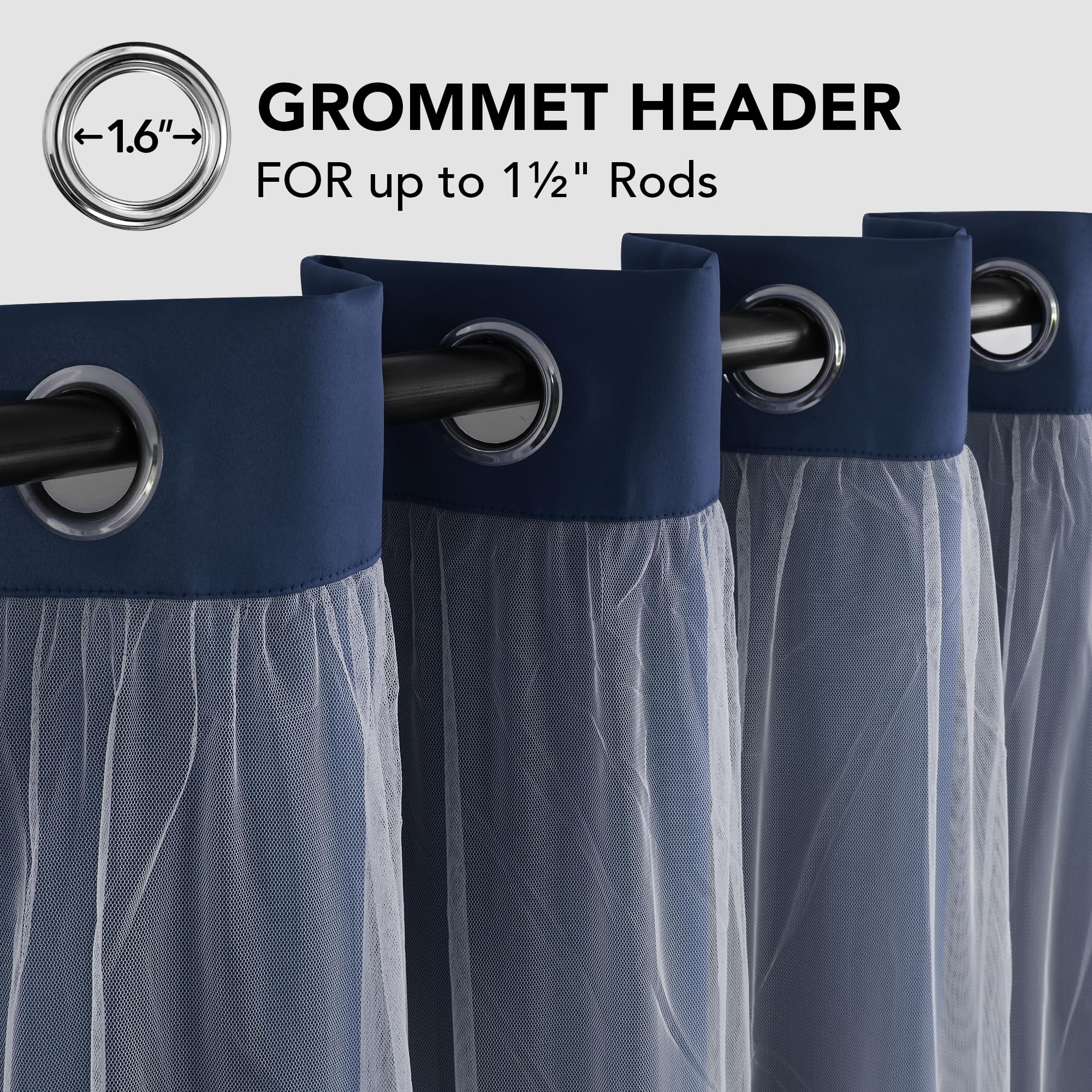 Double Layer Blackout & Sheer Curtains