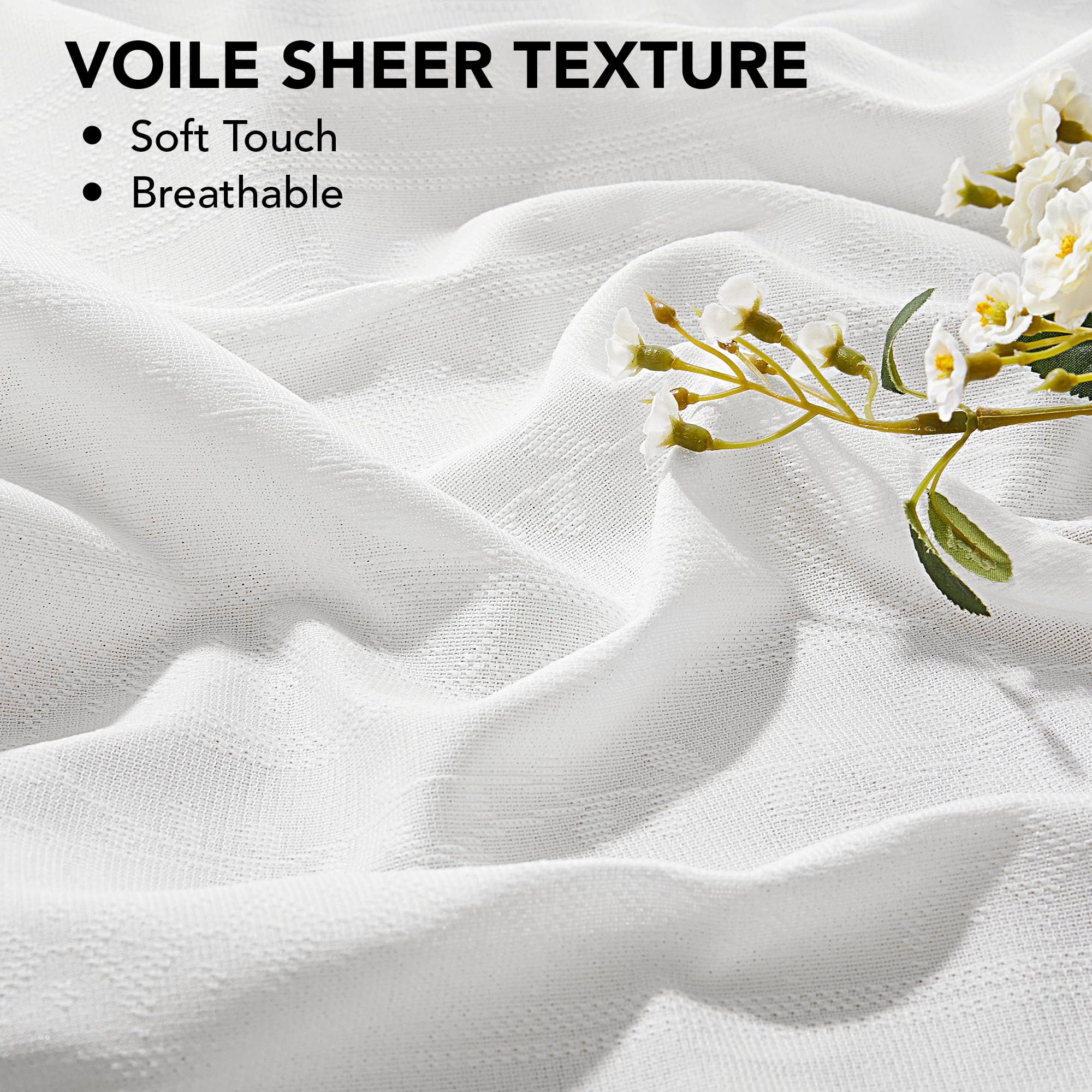 Ombre Sheer Voile Curtains, Rod Pocket, Light Grey