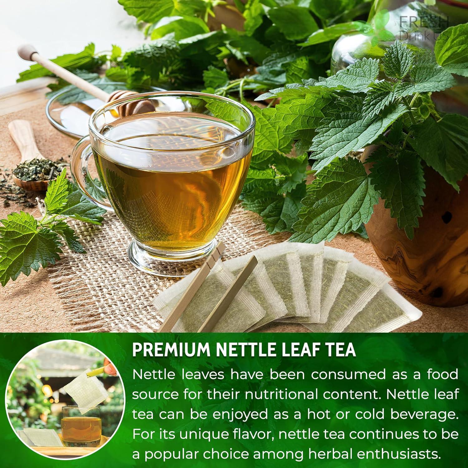Premium Nettle Leaf Tea Bags, 100% Natural & Pure, Stinging Nettle Leaf Tea, Nettle Leaf Tea, Burn Nettle, Stinging Nettle, Nettle Tea, Stinger Tea, No Sugar/Caffeine & Gluten, Vegan