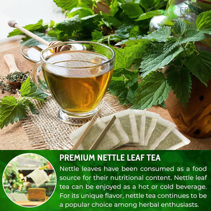 Premium Nettle Leaf Tea Bags, 100% Natural & Pure, Stinging Nettle Leaf Tea, Nettle Leaf Tea, Burn Nettle, Stinging Nettle, Nettle Tea, Stinger Tea, No Sugar/Caffeine & Gluten, Vegan