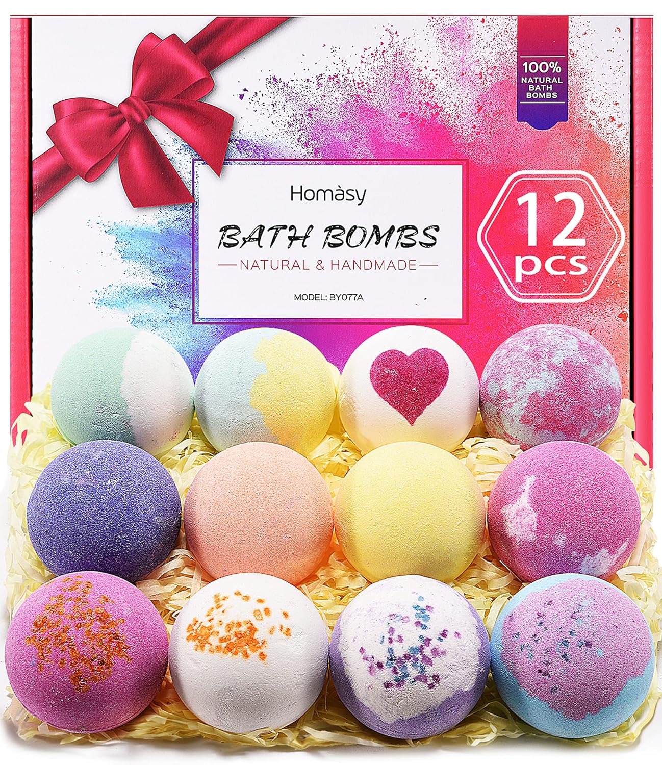 HOMASY Natural & Handmade Bath Bomb Gift Set