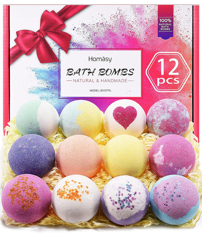 HOMASY Natural & Handmade Bath Bomb Gift Set