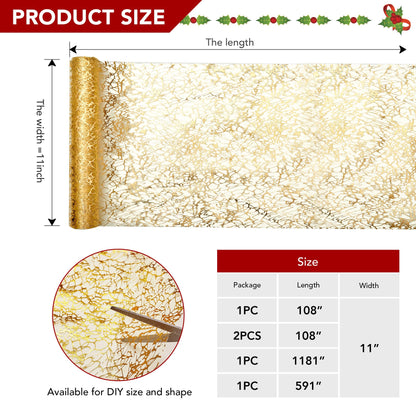 Sequin Glitter Table Runner, 2PCS, 9FT, Gold