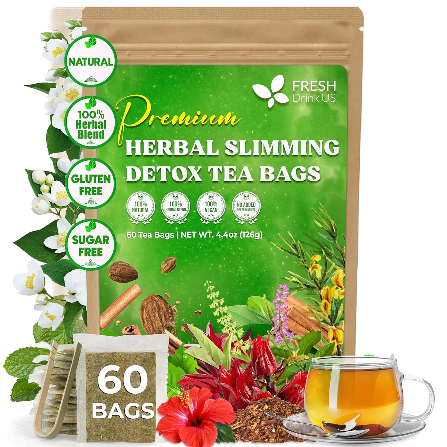 Herbal Slimming Detox Tea | Loose Leaf Blend for Daily Rituals and Clean Living