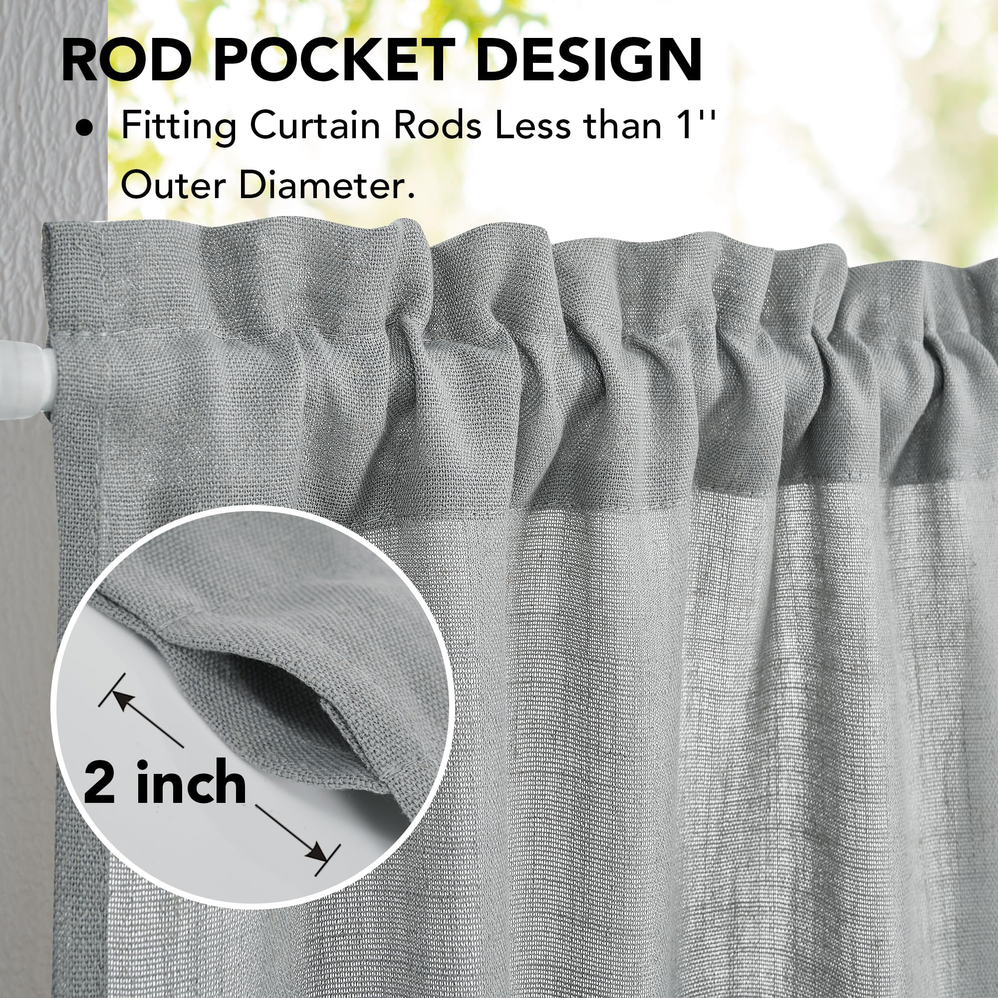 Natural Farmhouse Cafe Tier Curtains, 2 Panels