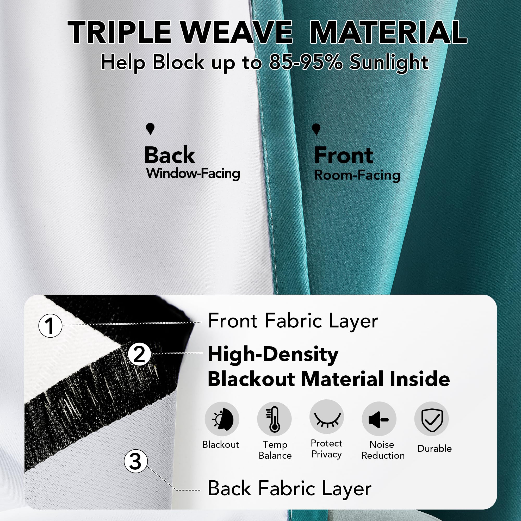 Gradient Light Blocking Room Darkening Curtains