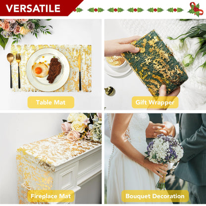 Sequin Glitter Table Runner, 2PCS, 9FT, Gold