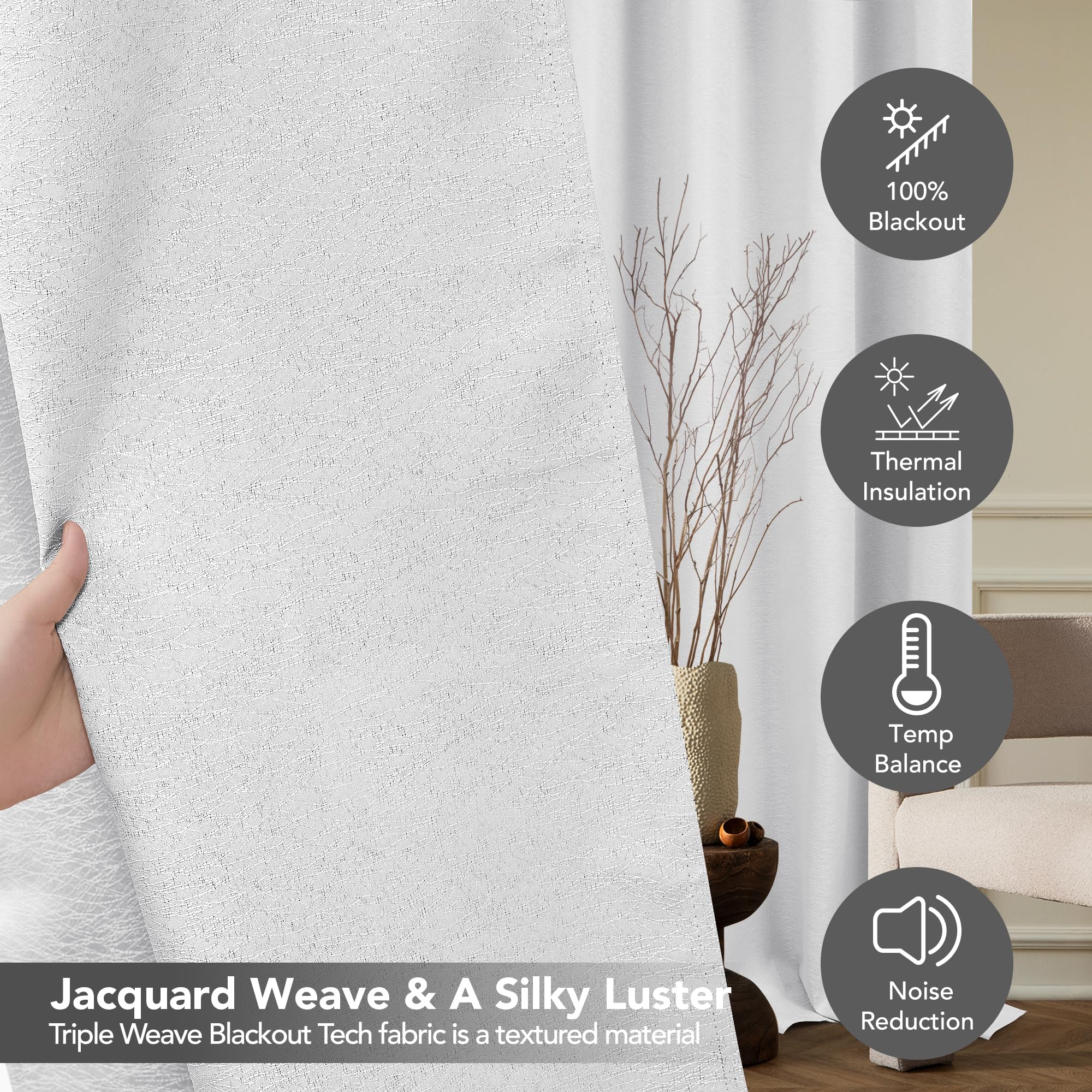 Pink Jacquard Blackout Curtains, 52x63 Inch