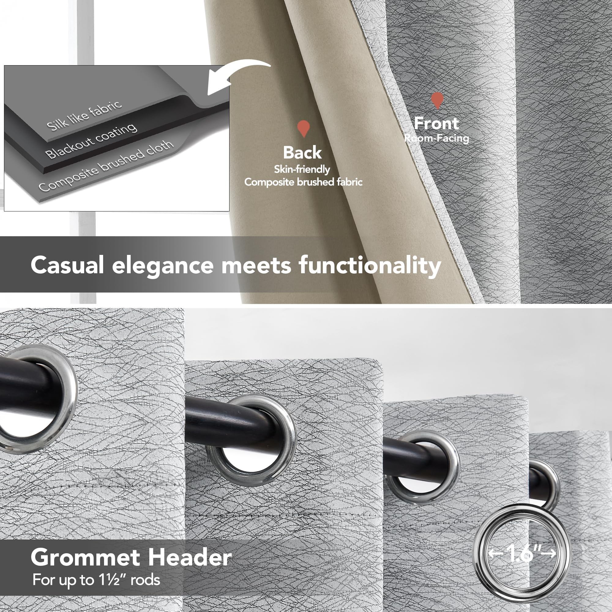 Pink Jacquard Blackout Curtains, 52x63 Inch