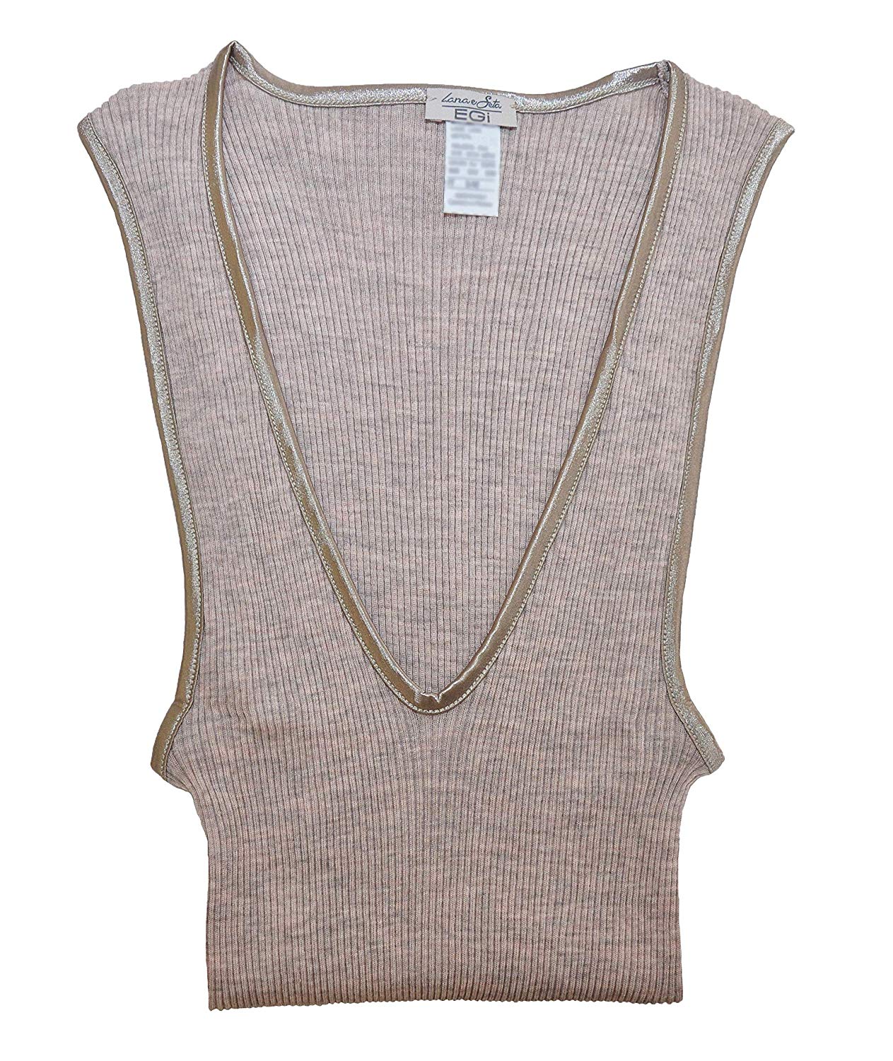 EGI Luxury Wool Silk V-Neck Tank Top. Proudly Made in Italy.