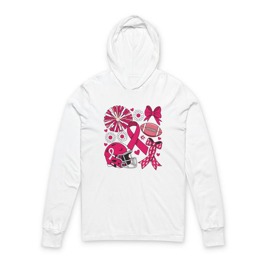 Breast Cancer Awareness Hoodie, Unisex Long Sleeve Tee, Support Cancer Fighters, Pink Ribbon Gift, Team Spirit Apparel, Cheerleader Top