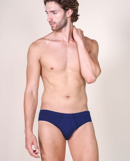 BASIC COTTON Premium Quality Italian Underwear Cotton Men's Briefs Without Fly. Proudly Made in Italy (983)