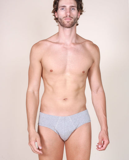 BASIC COTTON Premium Quality Italian Underwear Cotton Men's Briefs Without Fly. Proudly Made in Italy (983)