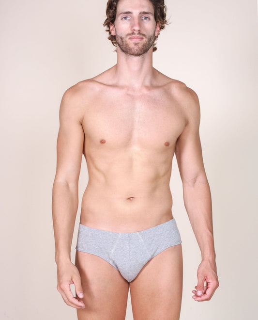 BASIC COTTON Premium Quality Italian Underwear Cotton Men's Briefs Without Fly. Proudly Made in Italy (983)