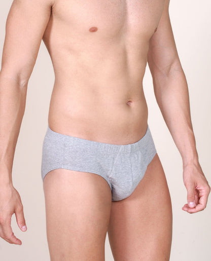 BASIC COTTON Premium Quality Italian Underwear Cotton Men's Briefs Without Fly. Proudly Made in Italy (983)
