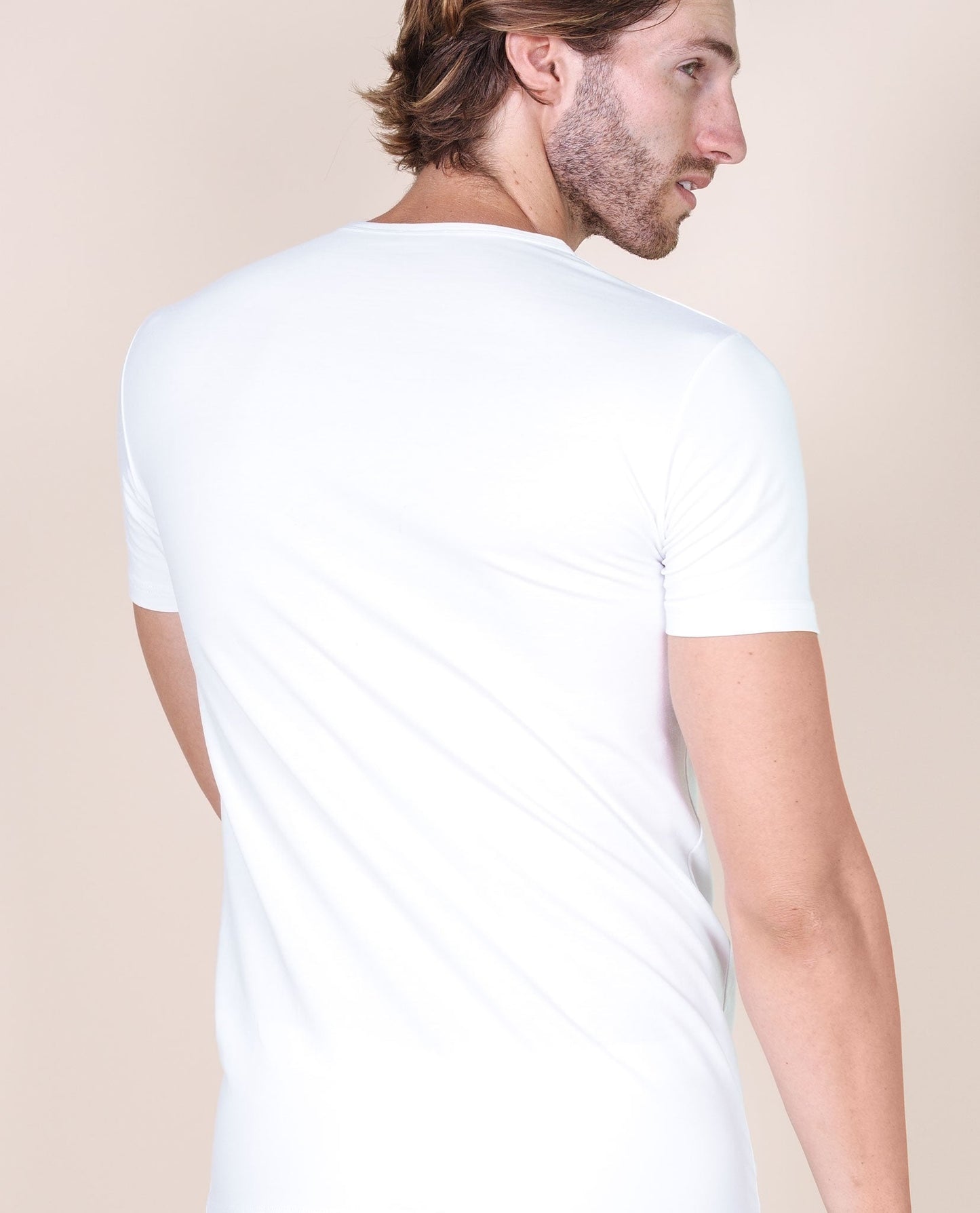BASIC COTTON Free Spirit Premium Quality Cotton Men's V - Neck T-Shirt Proudly Made in Italy (985)