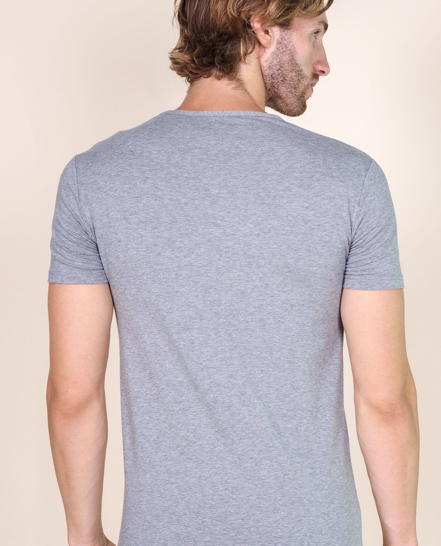 BASIC COTTON Free Spirit Premium Quality Cotton Men's V - Neck T-Shirt Proudly Made in Italy (985)