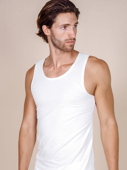 BASIC COTTON Free Spirit Premium Quality Cotton Men's Muscle Tank Top. Proudly Made in Italy (987)
