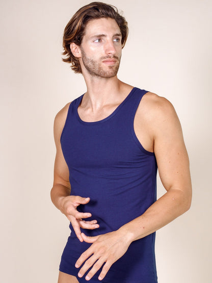 BASIC COTTON Free Spirit Premium Quality Cotton Men's Muscle Tank Top. Proudly Made in Italy (987)