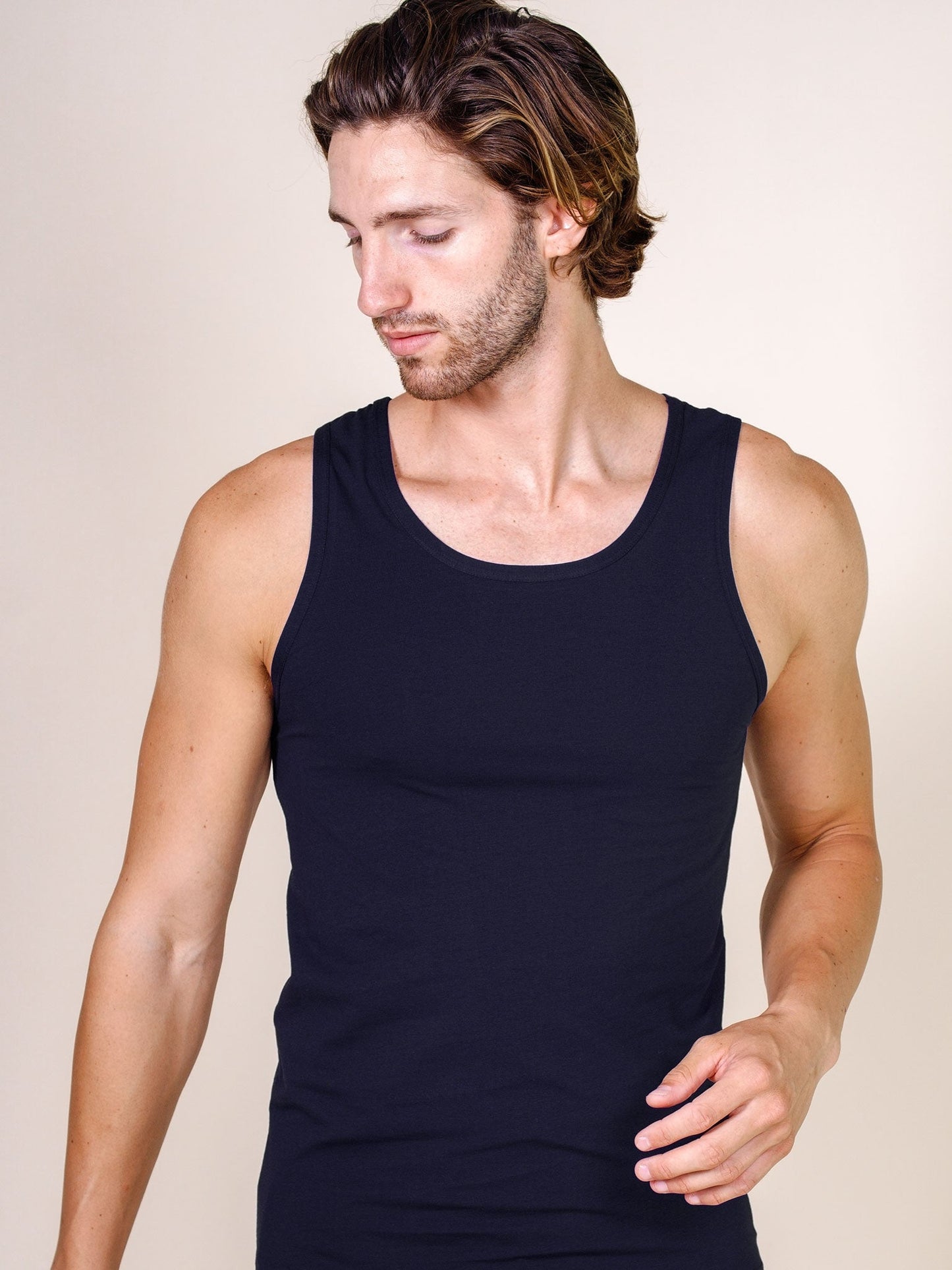 BASIC COTTON Free Spirit Premium Quality Cotton Men's Muscle Tank Top. Proudly Made in Italy (987)
