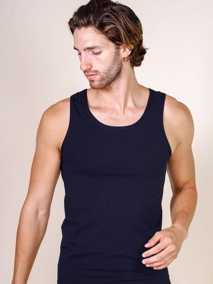 BASIC COTTON Free Spirit Premium Quality Cotton Men's Muscle Tank Top. Proudly Made in Italy (987)