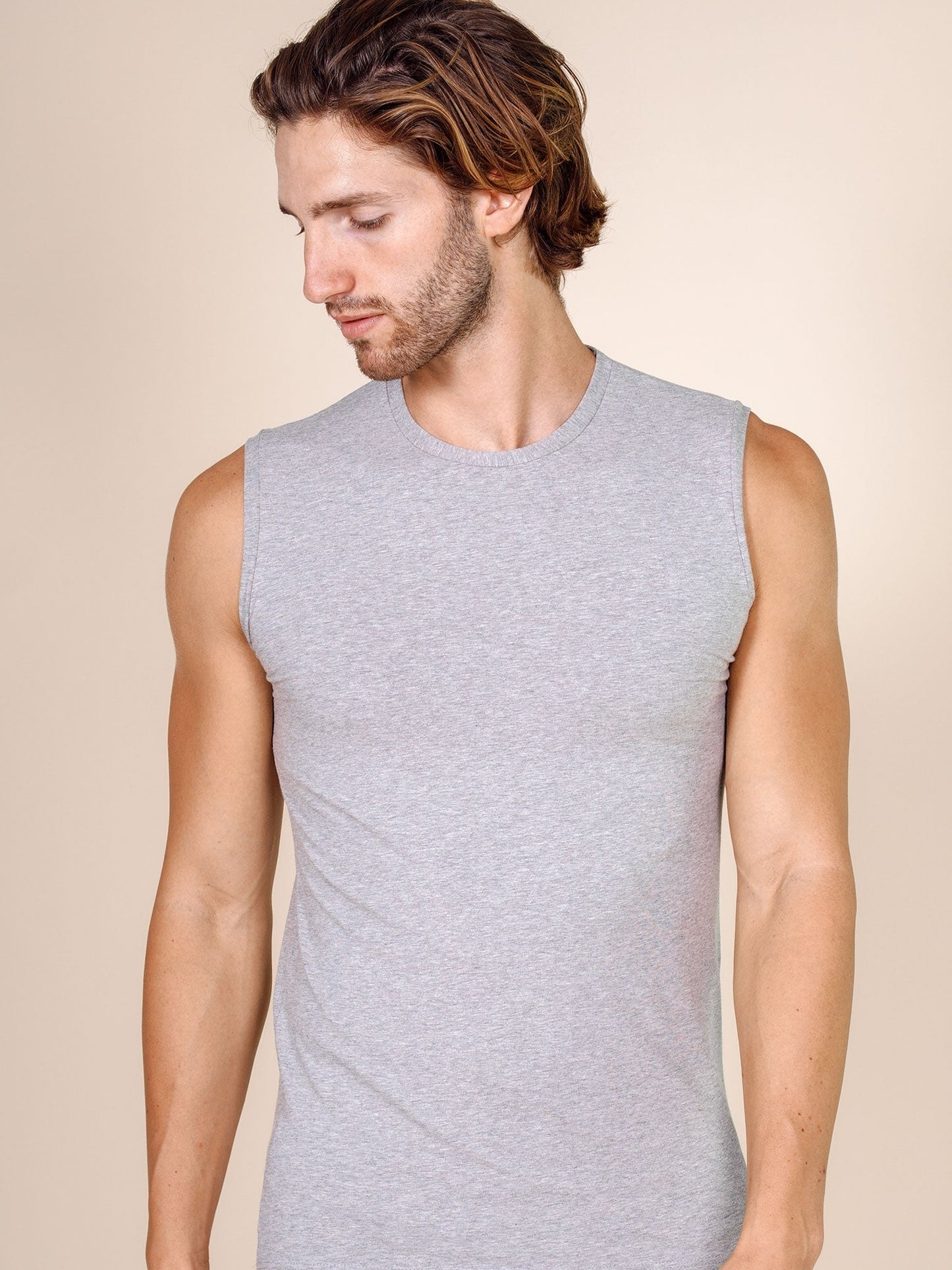 BASIC COTTON Free Spirit Premium Quality Cotton Men's Sleeveless Tank Top. Proudly Made in Italy (988)