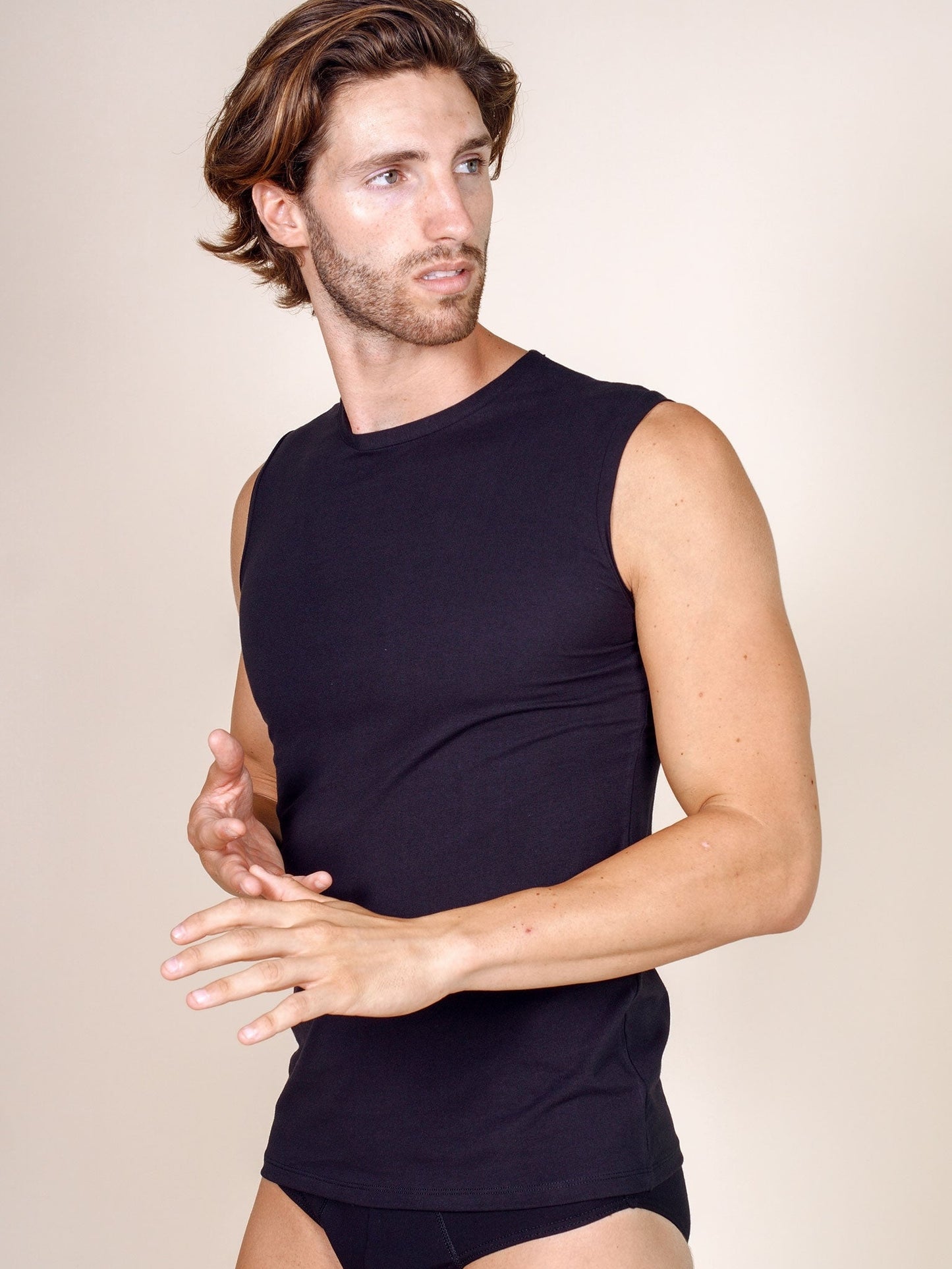 BASIC COTTON Free Spirit Premium Quality Cotton Men's Sleeveless Tank Top. Proudly Made in Italy (988)