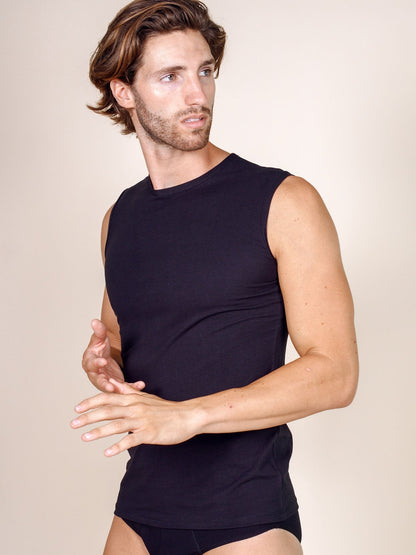 BASIC COTTON Free Spirit Premium Quality Cotton Men's Sleeveless Tank Top. Proudly Made in Italy (988)