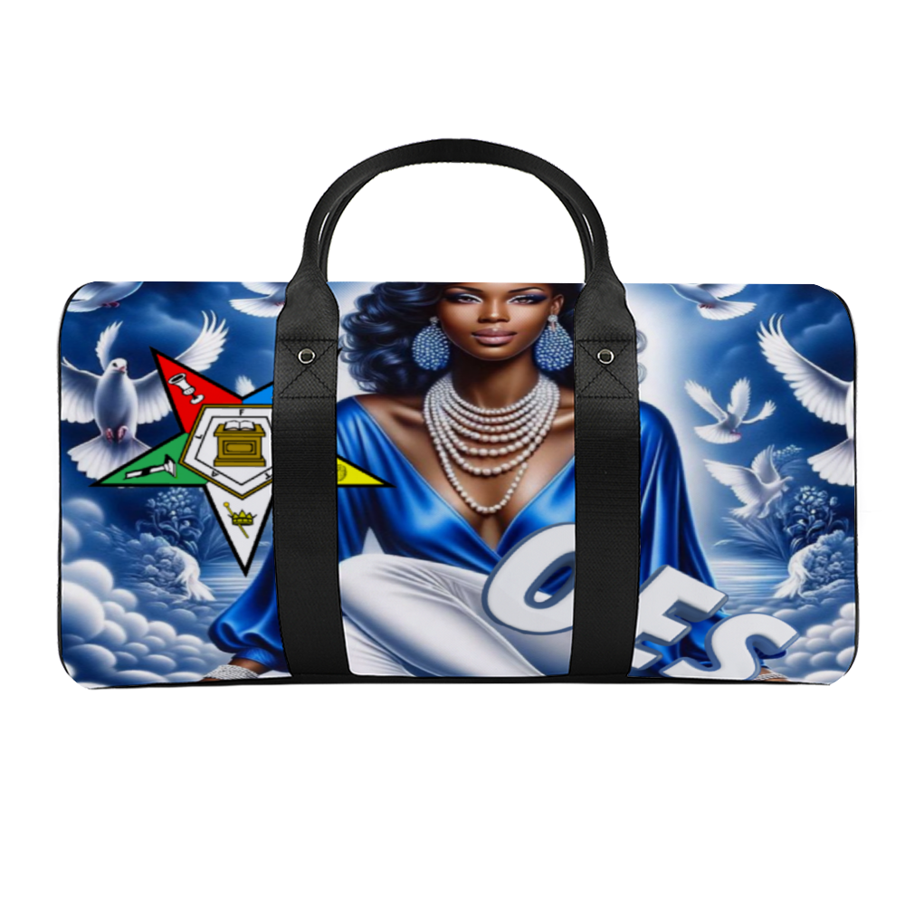Blue Sky, OES, Sisterhood, Eastern Star, Sorority, Large Travel Luggage Gym Bags Duffel Bags
