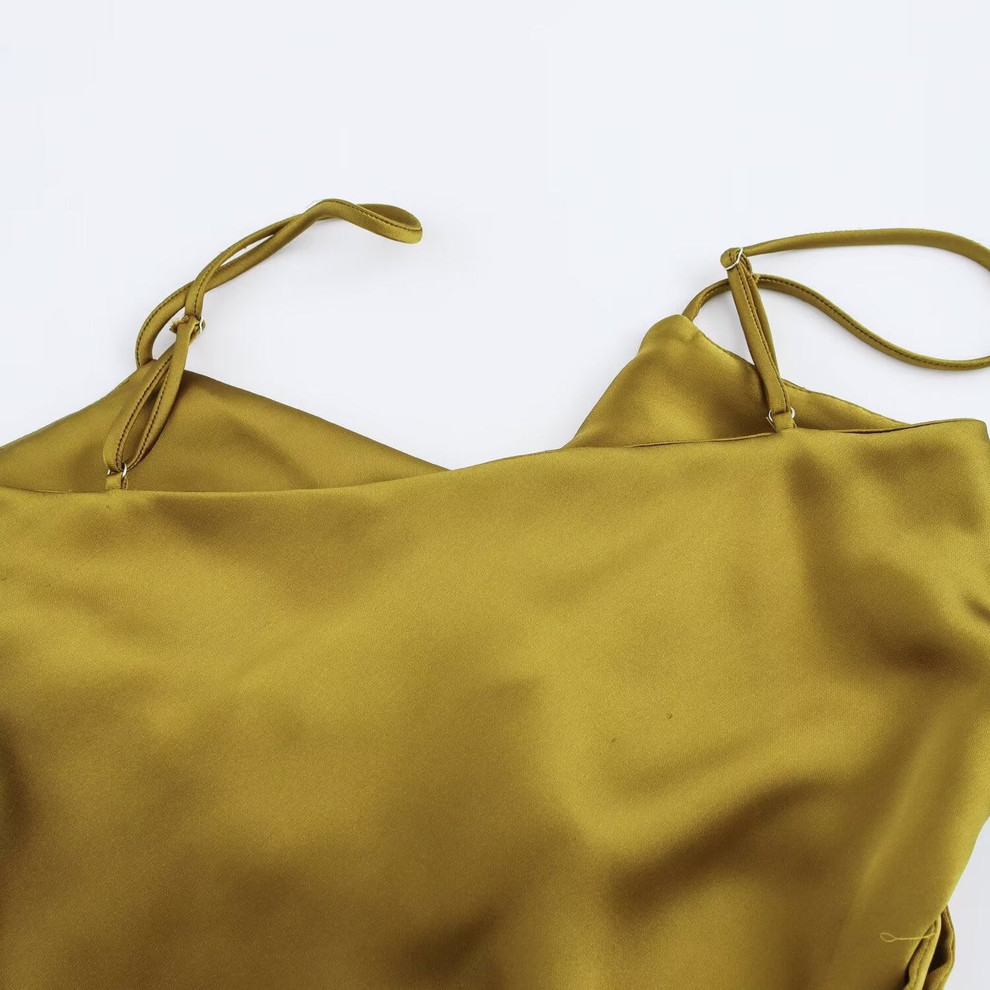 Spring European and American New Fashion Belt Silk Texture Dress