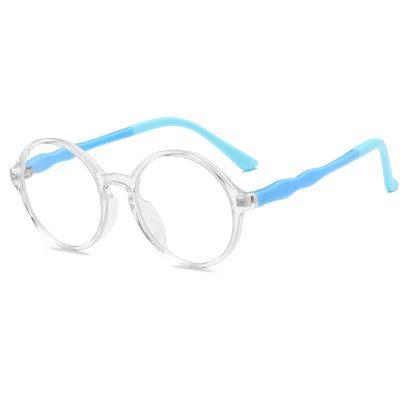 New Kids' Round Frame Anti-blue Flat Mirror Tr90 Colorful Kids' Glasses for Students