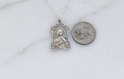 St. Therese of Lisieux Necklace in 925 Sterling Silver