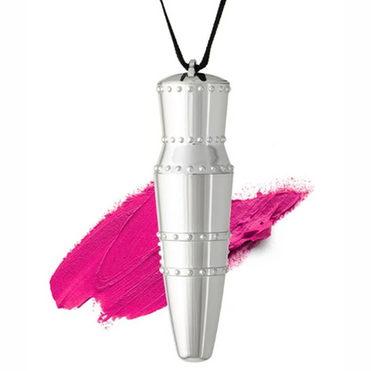 Walk of Shame Hot Hot Pink Lipstick Necklace | Clean, Bold Pink Pendant Case | Hickey Lipstick
