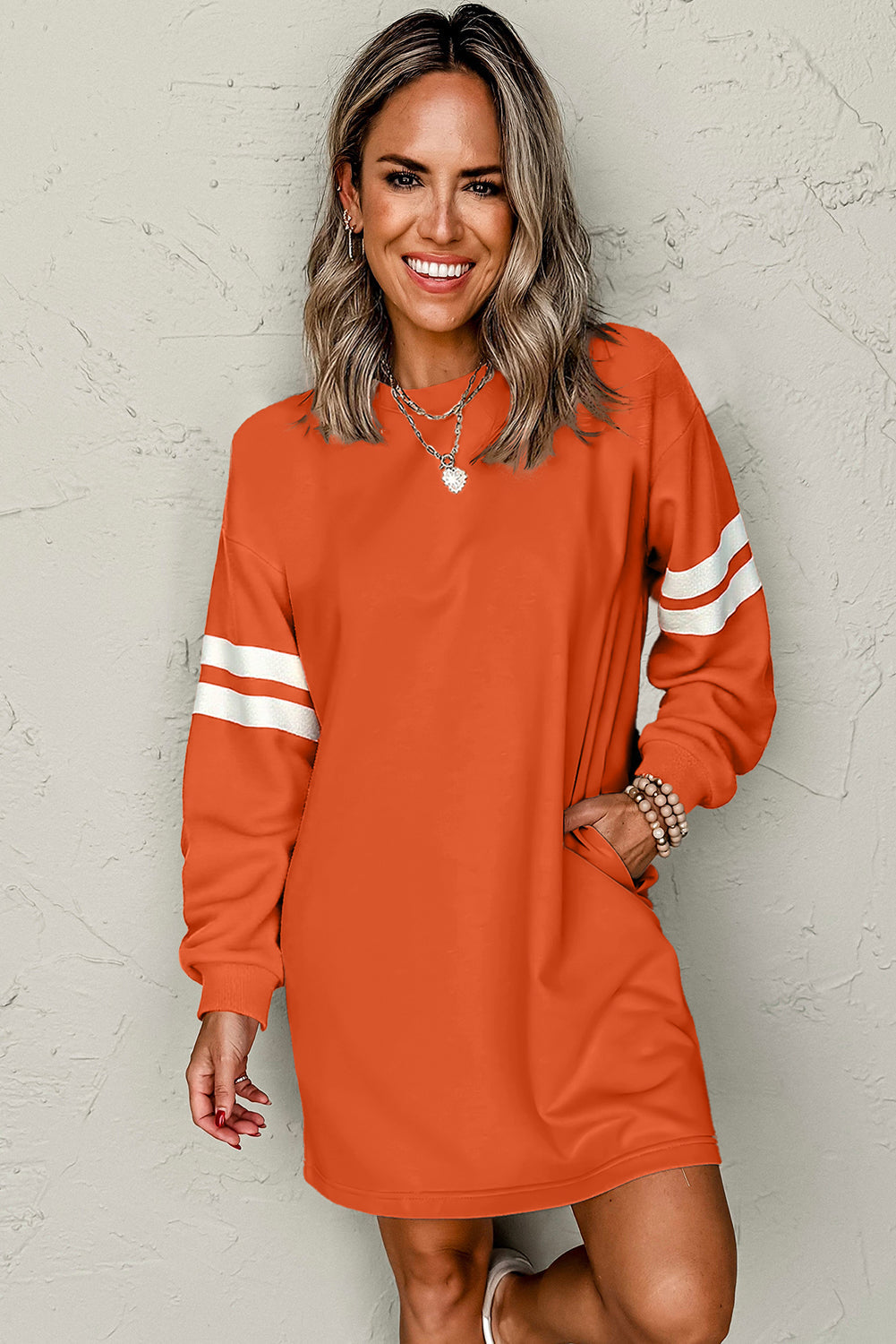 Jennifer Varsity Sweatshirt Dress