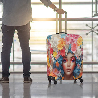 3D Afro Princess in crown Luggage Cover 18