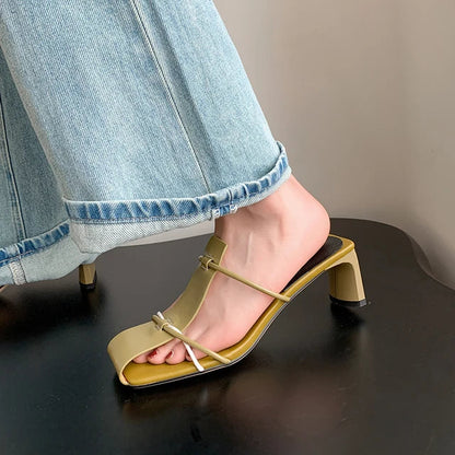 New Summer Slippers Women Mules High Heels Sandals Shoes for Women Casual Shoes Zapatos De Mujer Gladiator Ladies Shoes