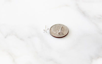 Cross Studs in Sterling Silver