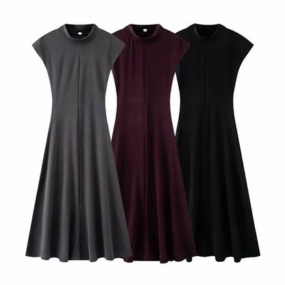 Spring new women's pullover hanging shoulder sleeveless slimming knit dress