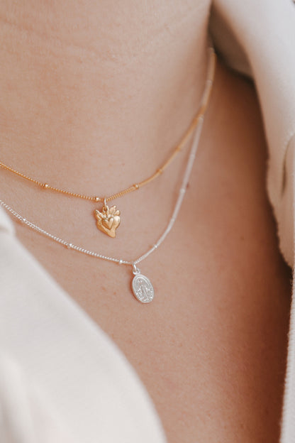 Tiny Sacred Heart Necklace