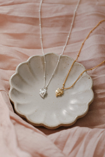 Tiny Sacred Heart Necklace