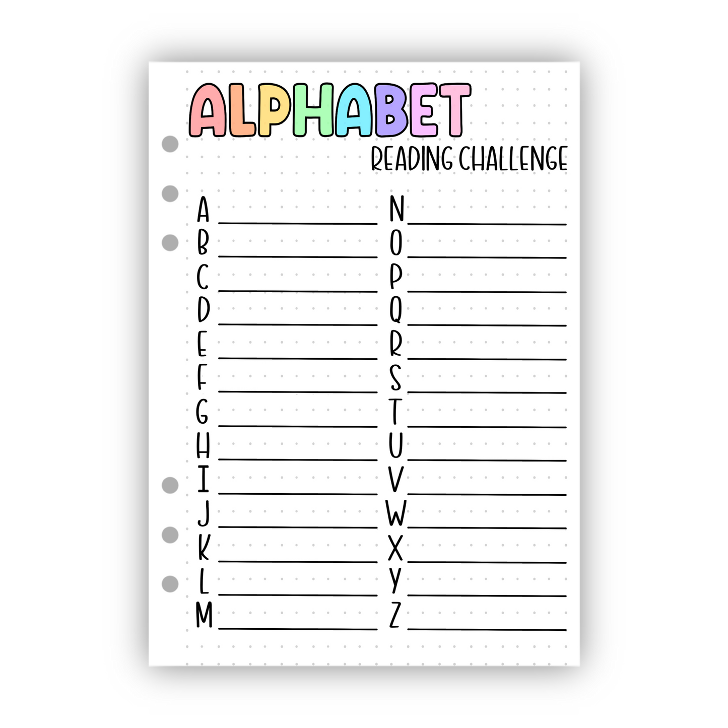 Alphabet Reading Challenge