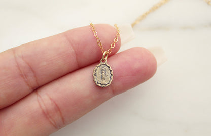 Miraculous Medal Necklace #7 in Bronze