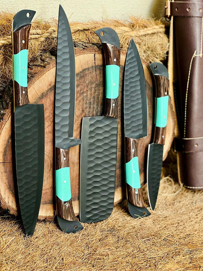 Here’s a fresh, seasonal rewrite with trending keywords and SEO-optimized structure:  Product Title: Premium Knofe Set – 13" Forged Stainless Steel Blade with Wenge Wood & Resin Handle + Leather Sheath
