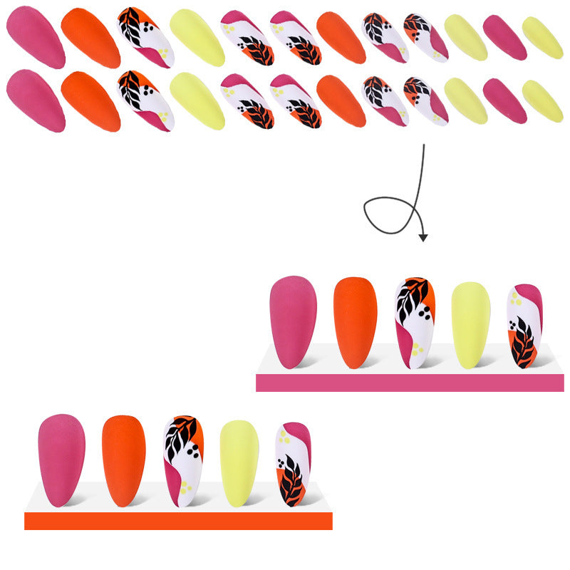 Press-on Nails Neon Colorblock