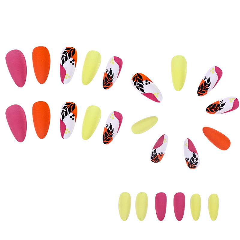 Press-on Nails Neon Colorblock