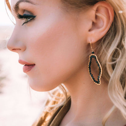 Black Spinel Freestyle Earrings