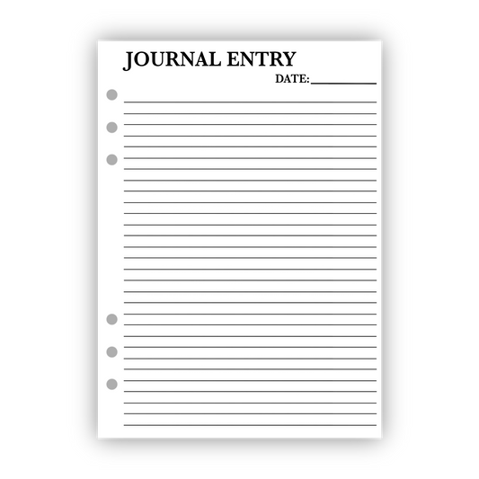 Blank Journal Entry Page