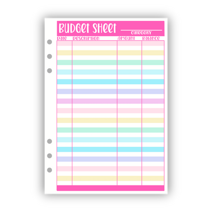Self Care Budget Binder Kit