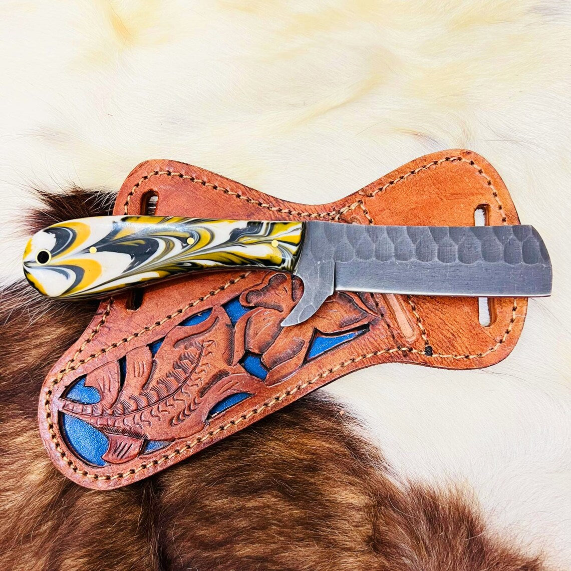 Bull Knife – 8-Inch Custom Handmade J2 Steel Blade with Resin Handle