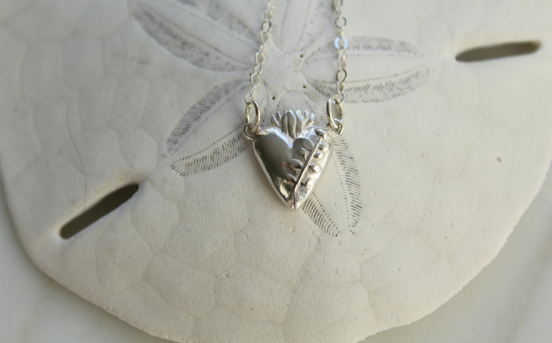 Holy Hearts™ Chaste Heart Of St. Joseph Necklace In Sterling Silver
